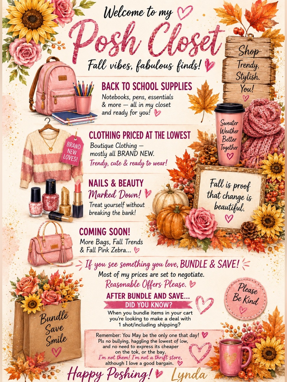 Posh Closet Fall PLEASE READ.